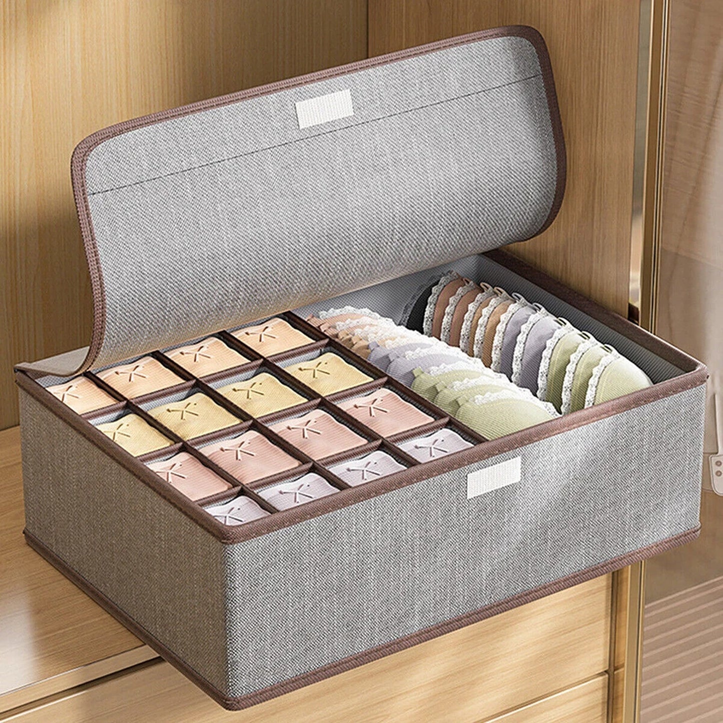 Grey Foldable Closet Drawer Organizer Boxes for Clothing Storage (Copy)