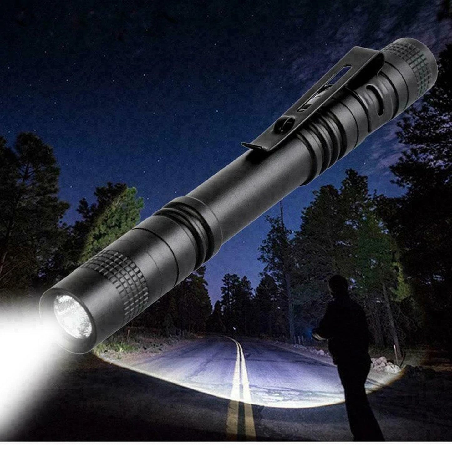 2Pcs Mini LED Pen Light Small Portable Flashlight Torch