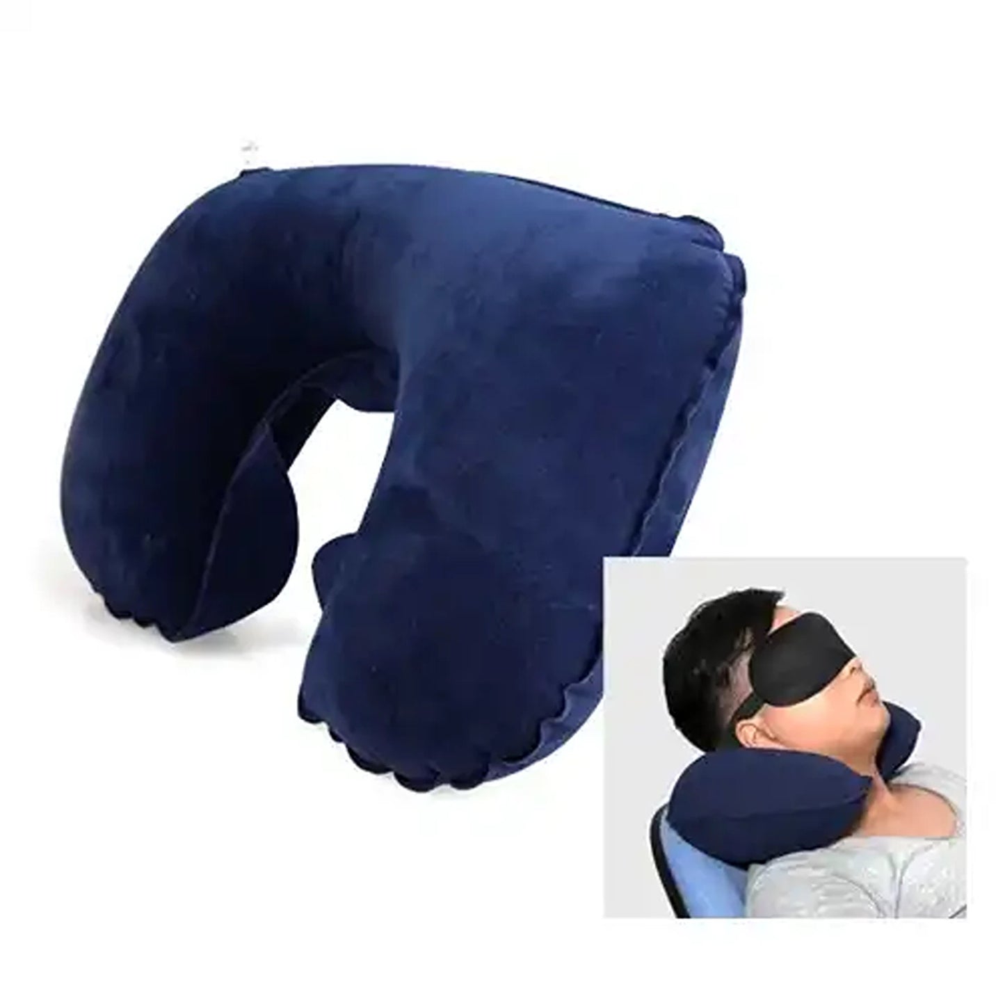 2x Portable Inflatable U Shaped Travel Neck Pillow Head Rest Cushion