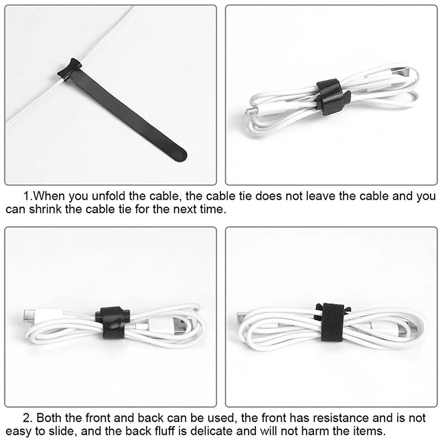 100 Piece Nylon Cable Tie Set for Home Office and Electronics