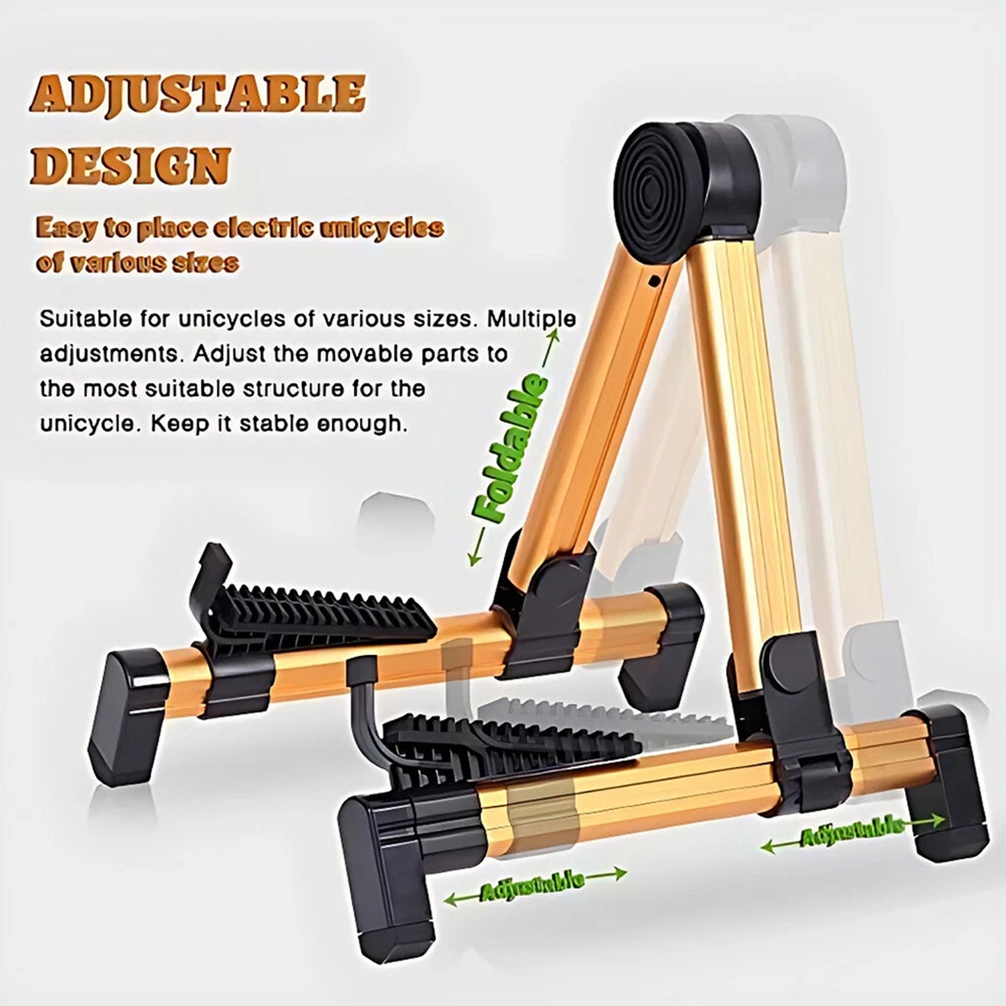 Gold Folding Guitar Floor Stand for Electric Acoustic and Bass