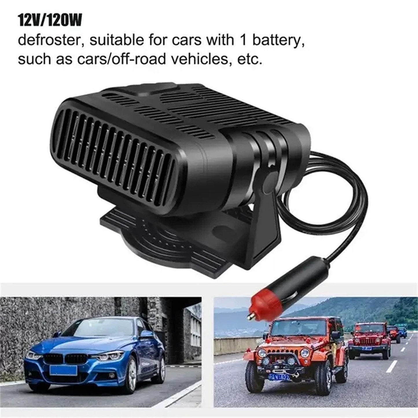 Portable 12V Car Heater Fan Ceramic Defroster Demister