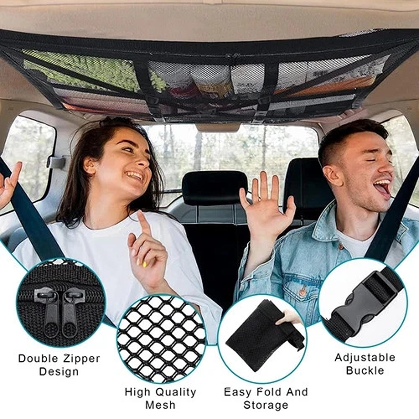 Car Roof Cargo Storage Net for SUV Van 90 x 65cm
