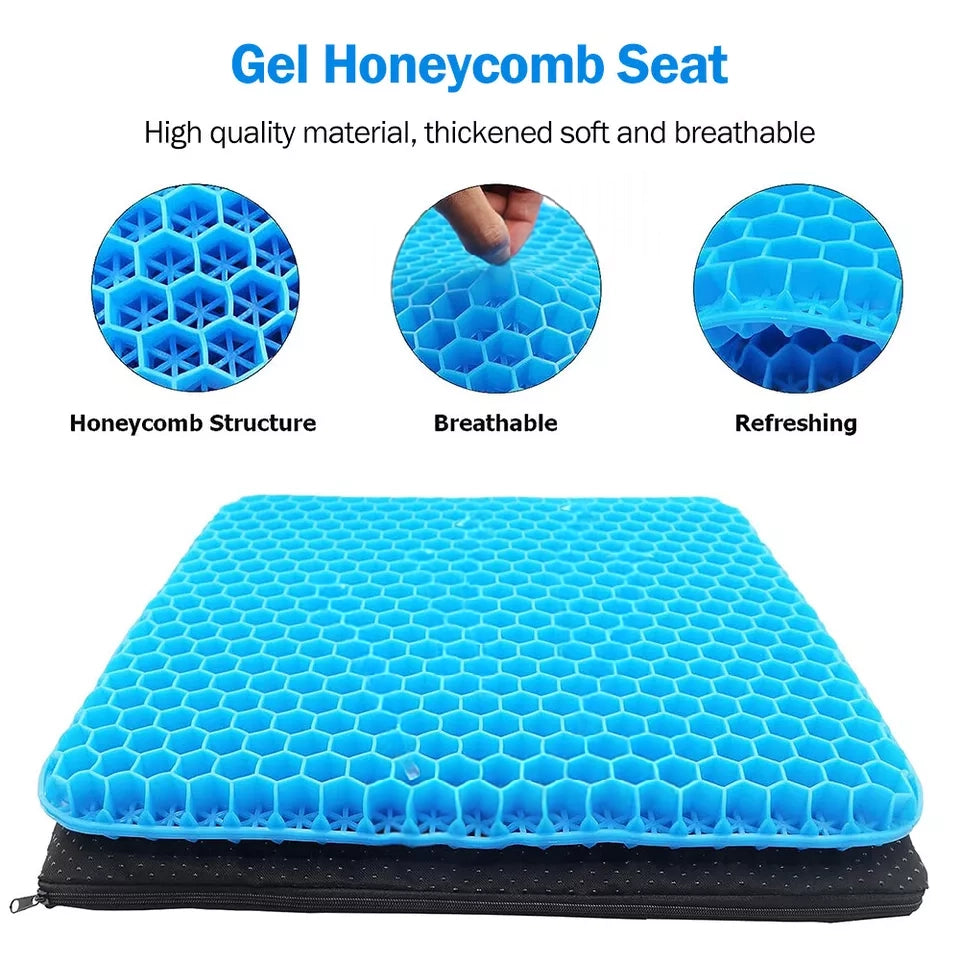 Double Layer Gel Honeycomb Seat Comfort Support Cushion Cooling Flex Pain Relief