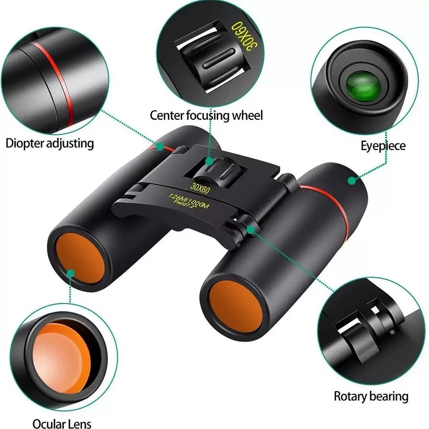 Portable 30x60 Binoculars for Outdoor Adventures
