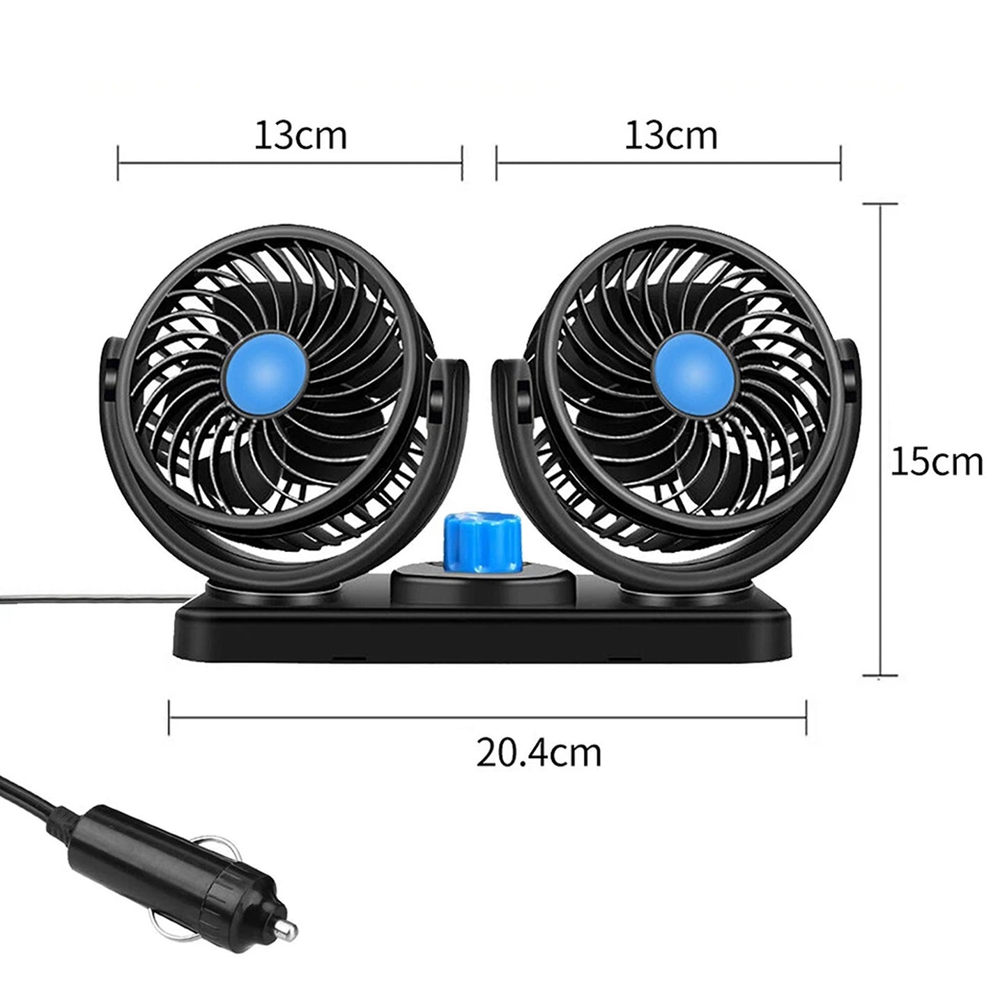 Mini 12V Car Air Cooler Dual Head Fan For Car Truck Van