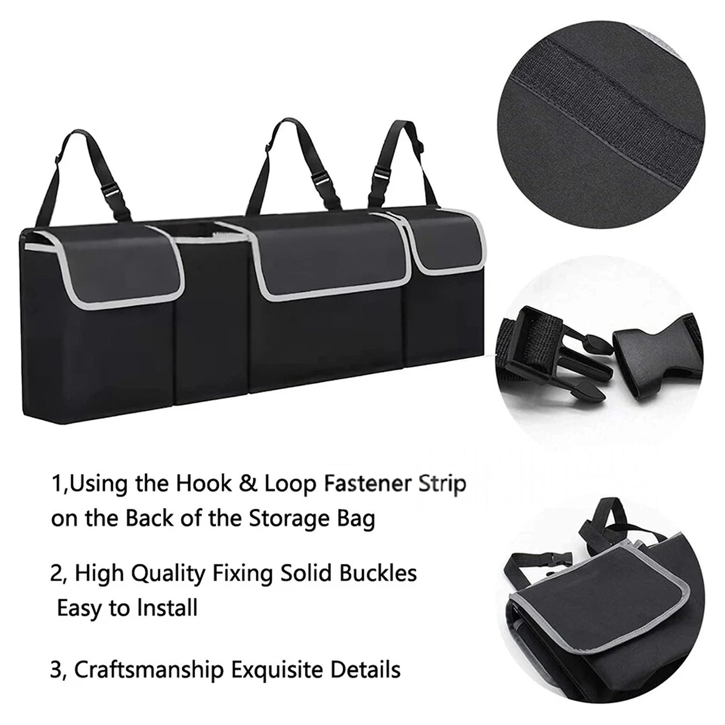 Car Boot Organiser Back Seat Hanger Large Storage Bag Pocket Travel Hanging