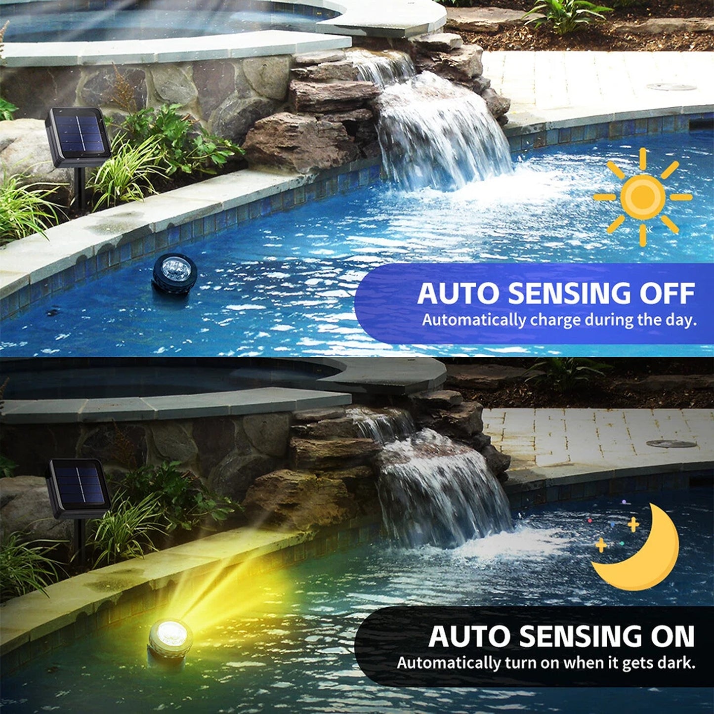 6 LED Solar Spotlight for Garden and Outdoor Landscape - Warm Light
