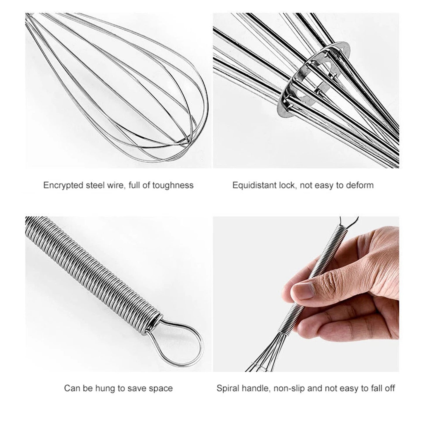 3 Piece Stainless Steel Balloon Whisk Set for Baking and Cooking