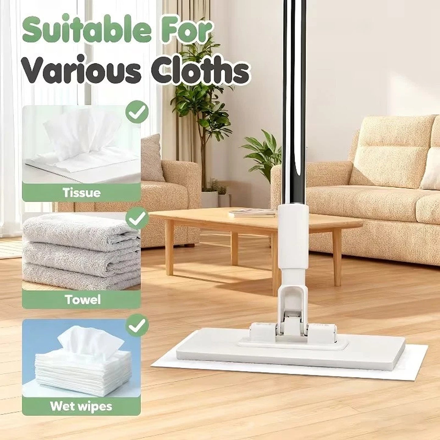Hands Free Mini Mop with Automatic Cloth Changing