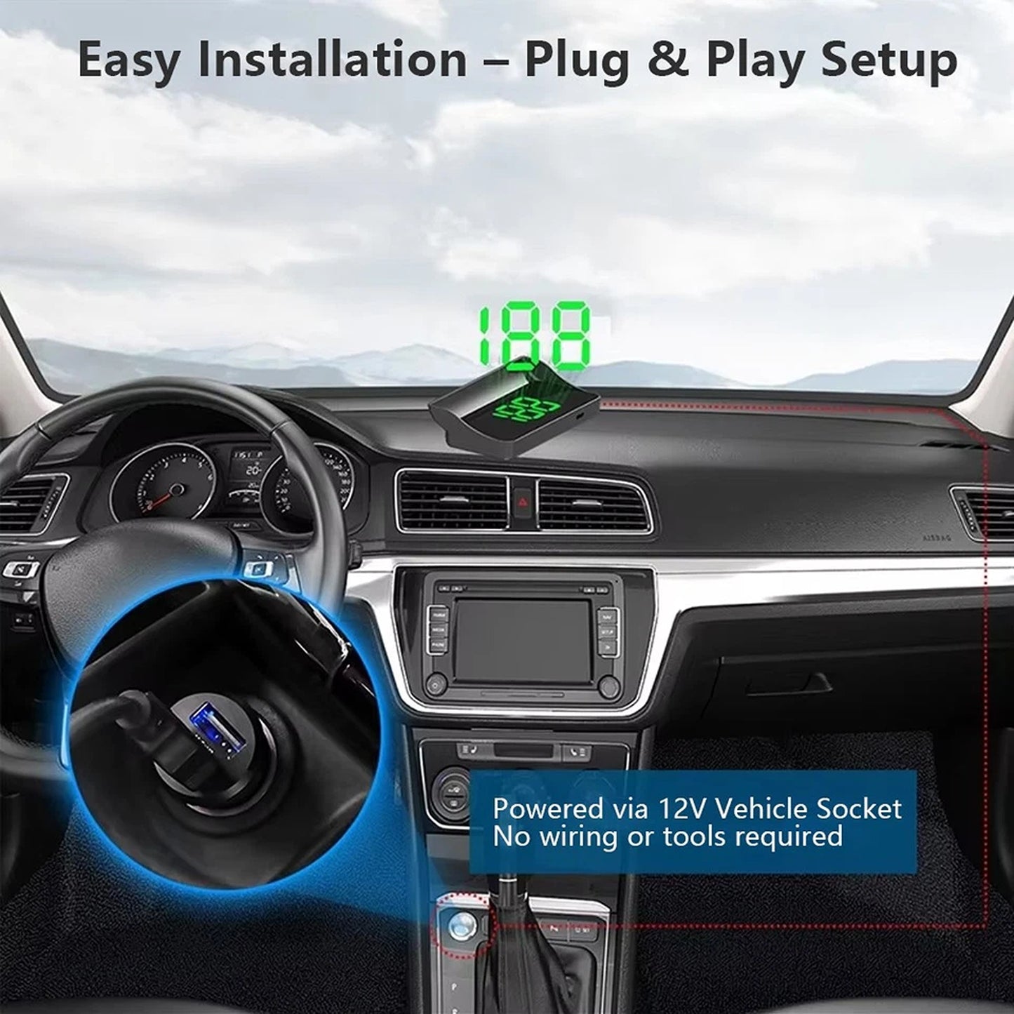 Plug and Play GPS HUD Speedometer for Vehicles