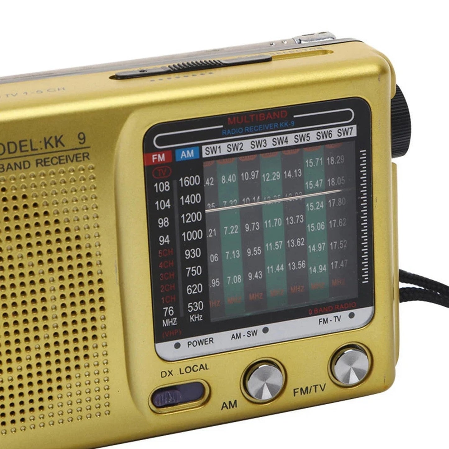 Gold Compact Emergency Radio for Home and Outdoor Activities
