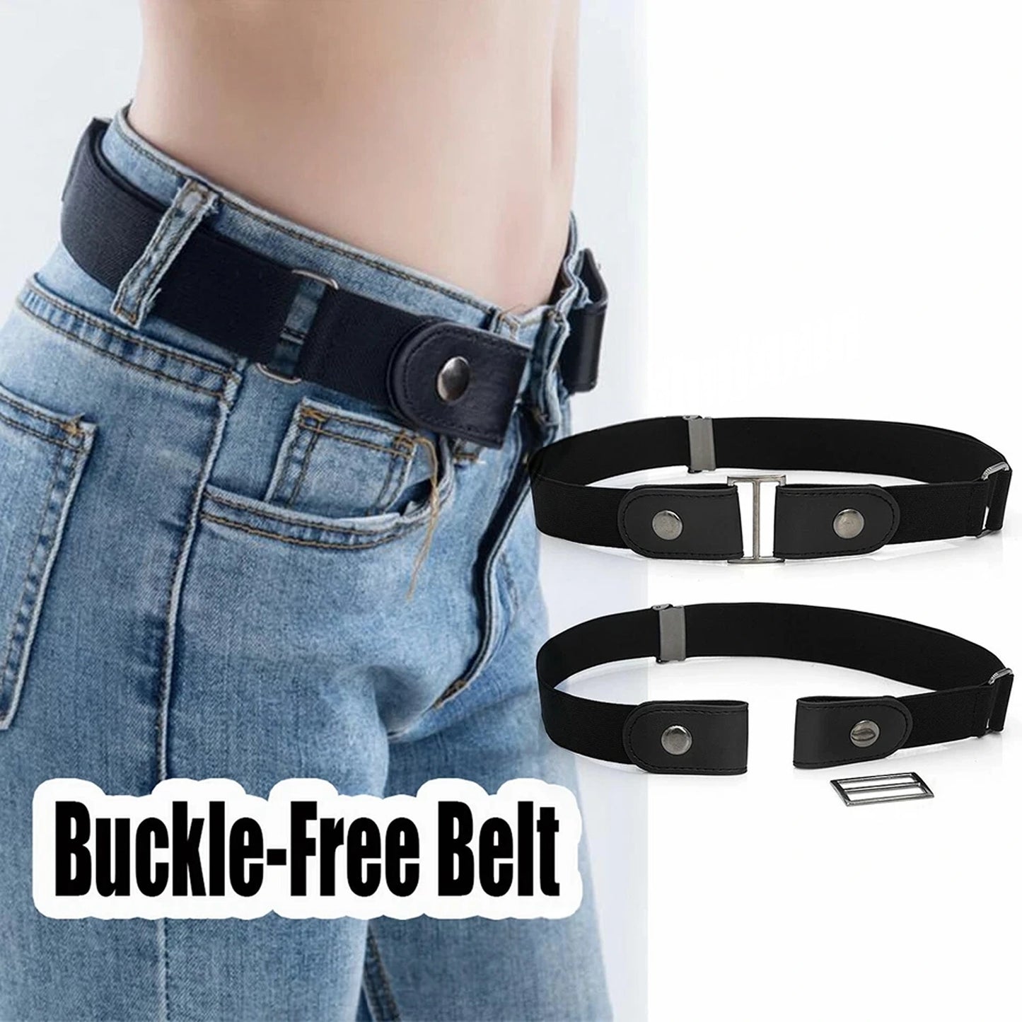 Buckle-free Elastic No Bulge Invisible Womens Belt Jeans Comfortable