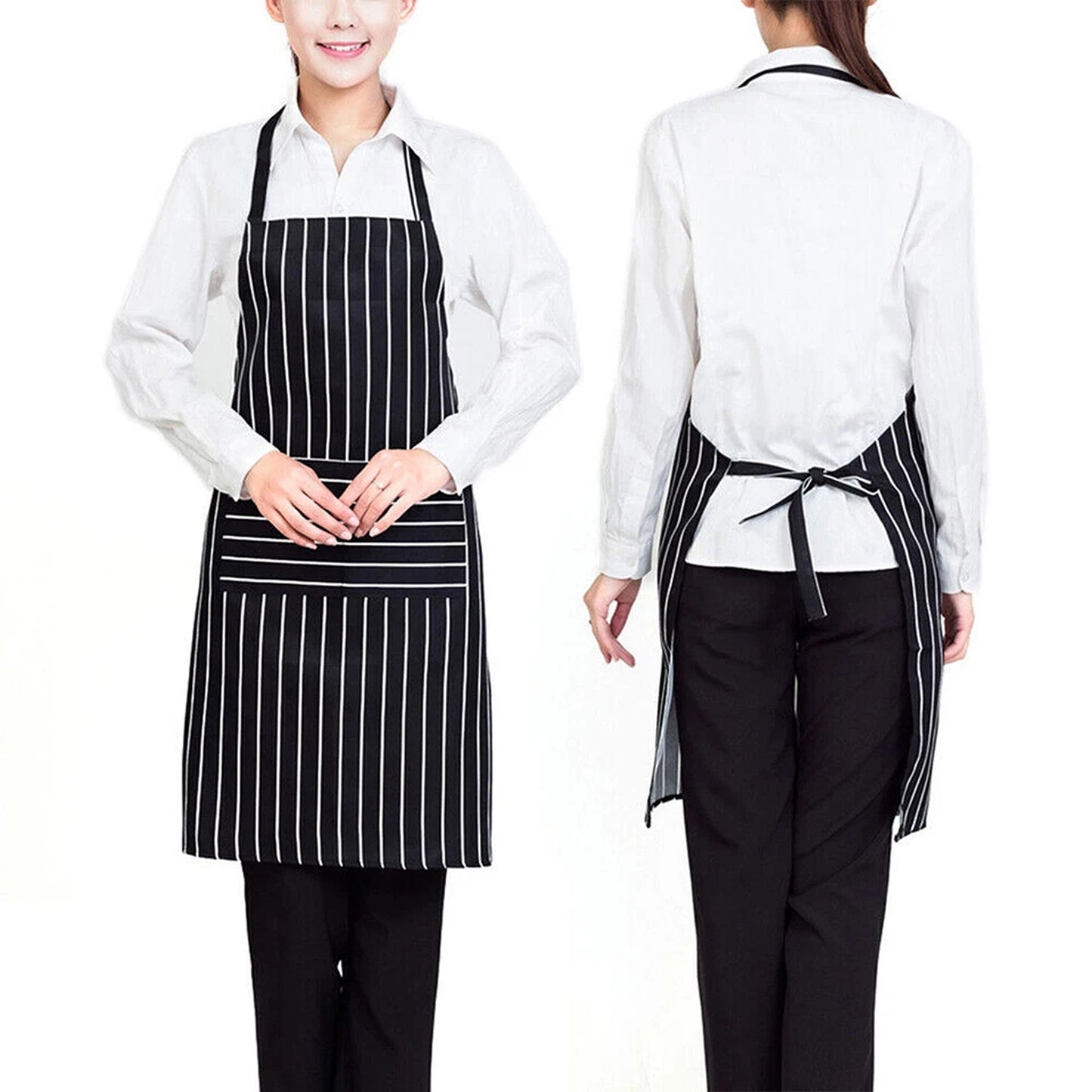 Washable Bib Apron with Pocket for Kitchen and Cooking