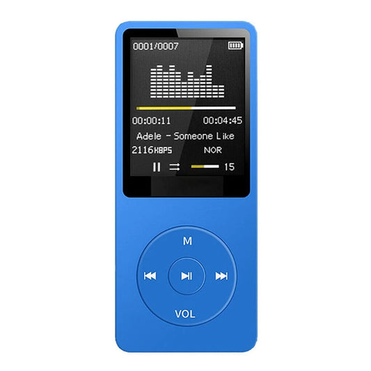 Portable MP3 Music Player with Screen - Blue