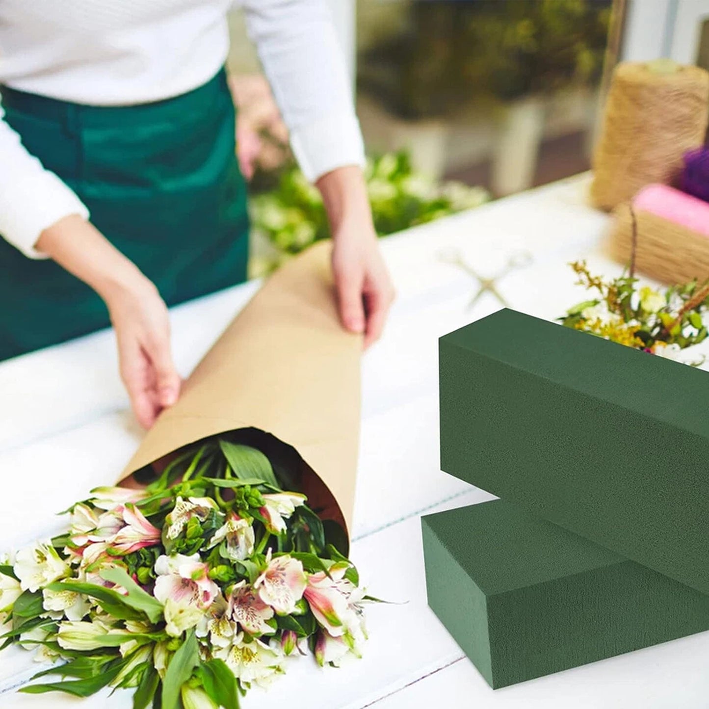 2 Piece Floral Foam Blocks for Fresh and Artificial Flowers