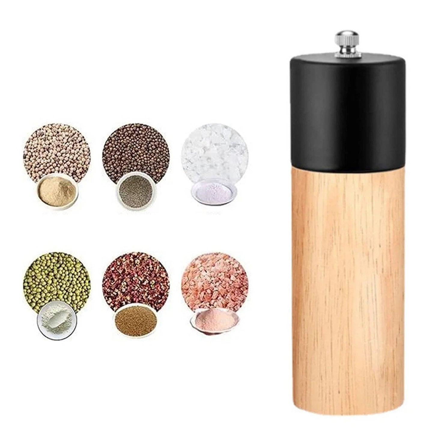 Wooden Salt and Pepper Grinder 16cm Adjustable Mill