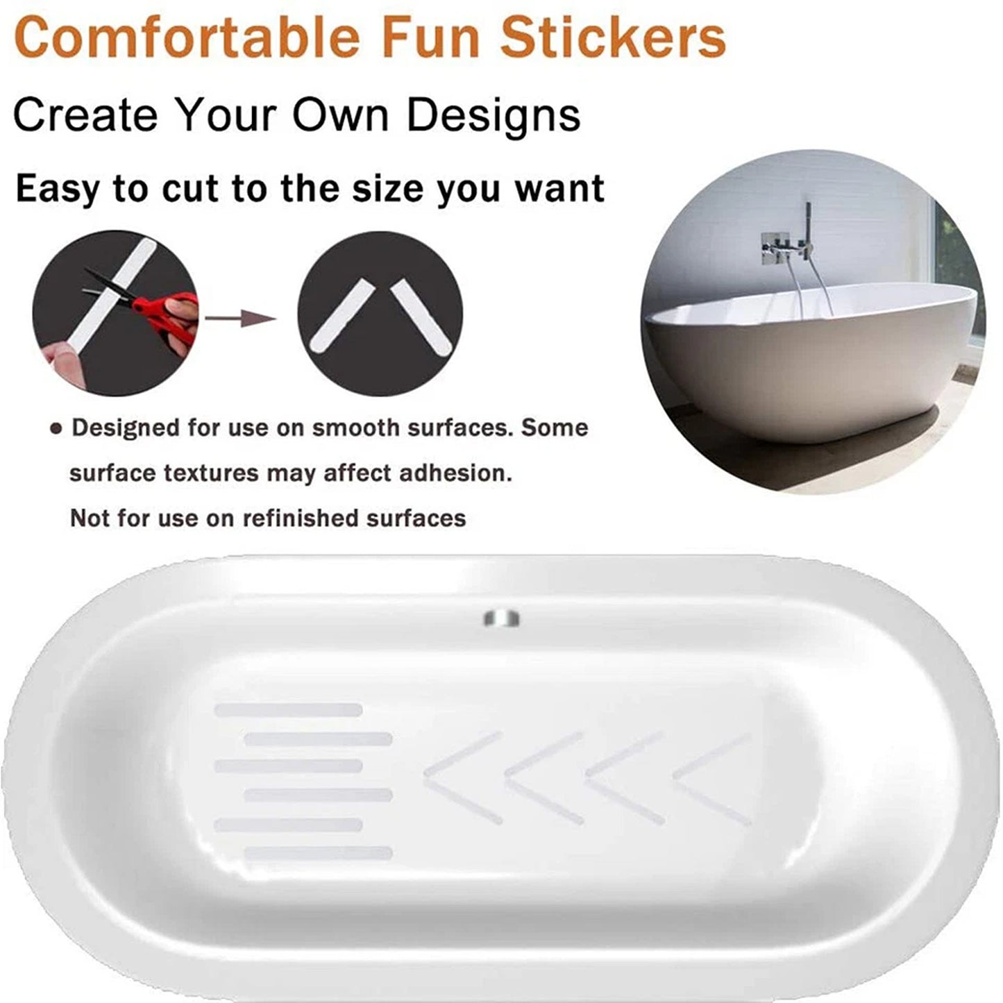 24 Piece Anti Slip Bath and Shower Safety Strips