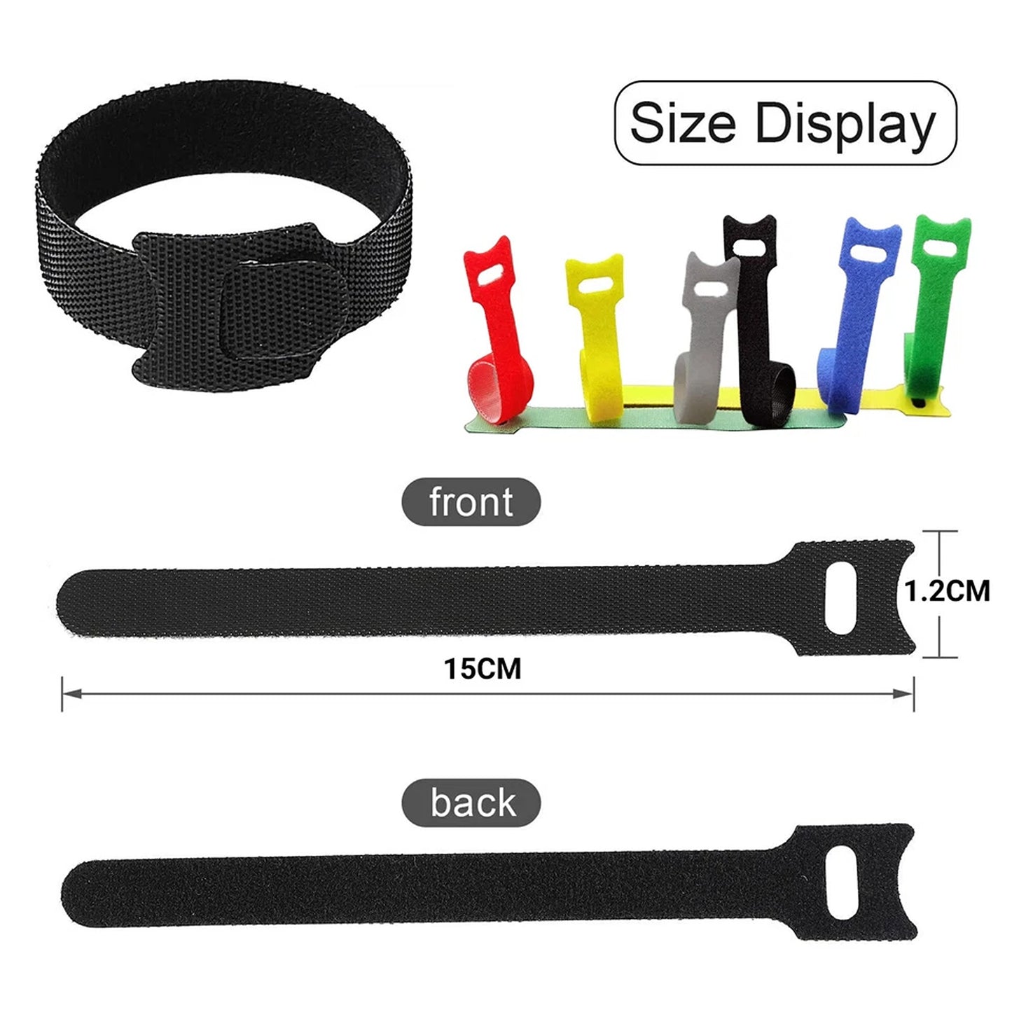 100 Piece Nylon Cable Tie Set for Home Office and Electronics