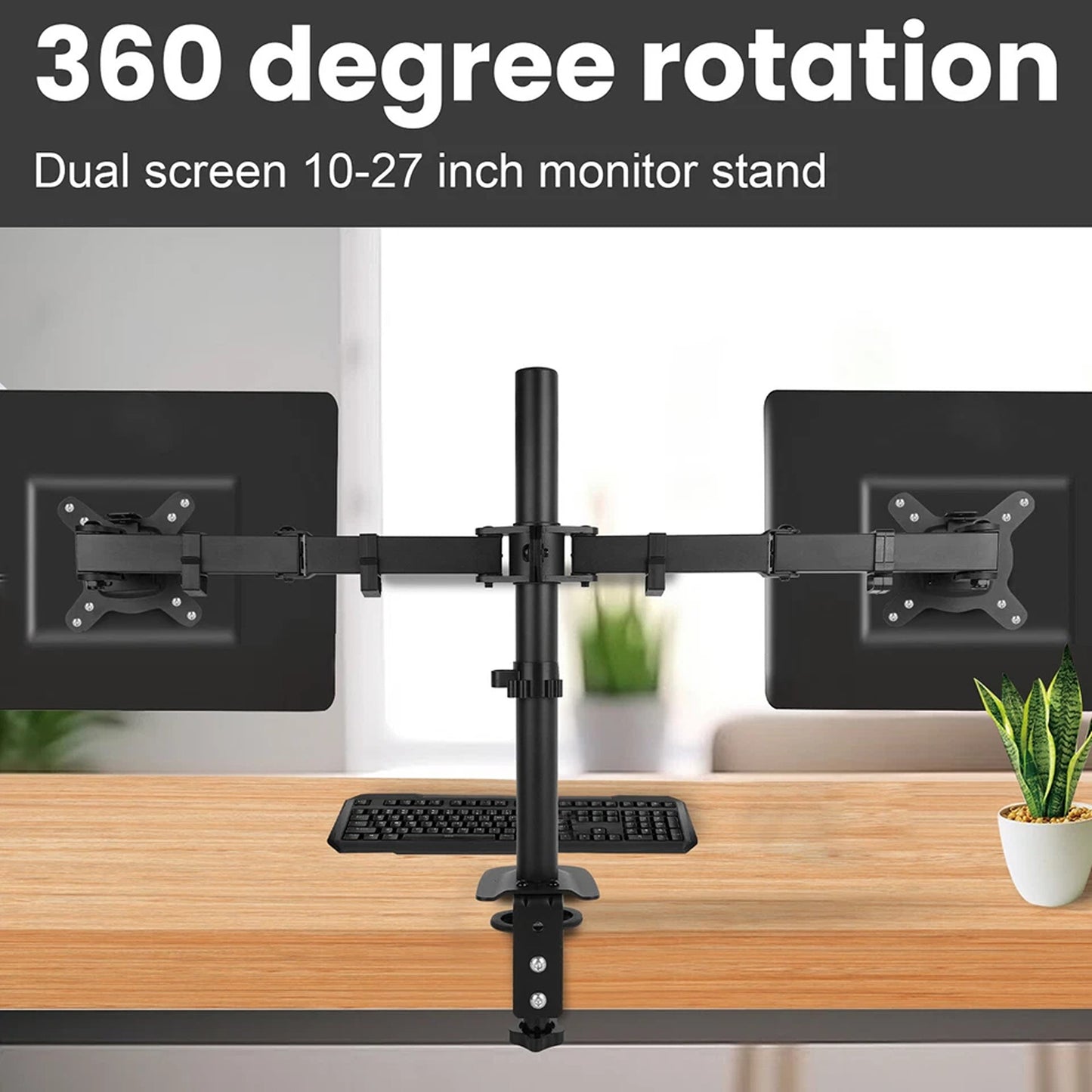 Dual Monitor Desk Mount with Adjustable Arms