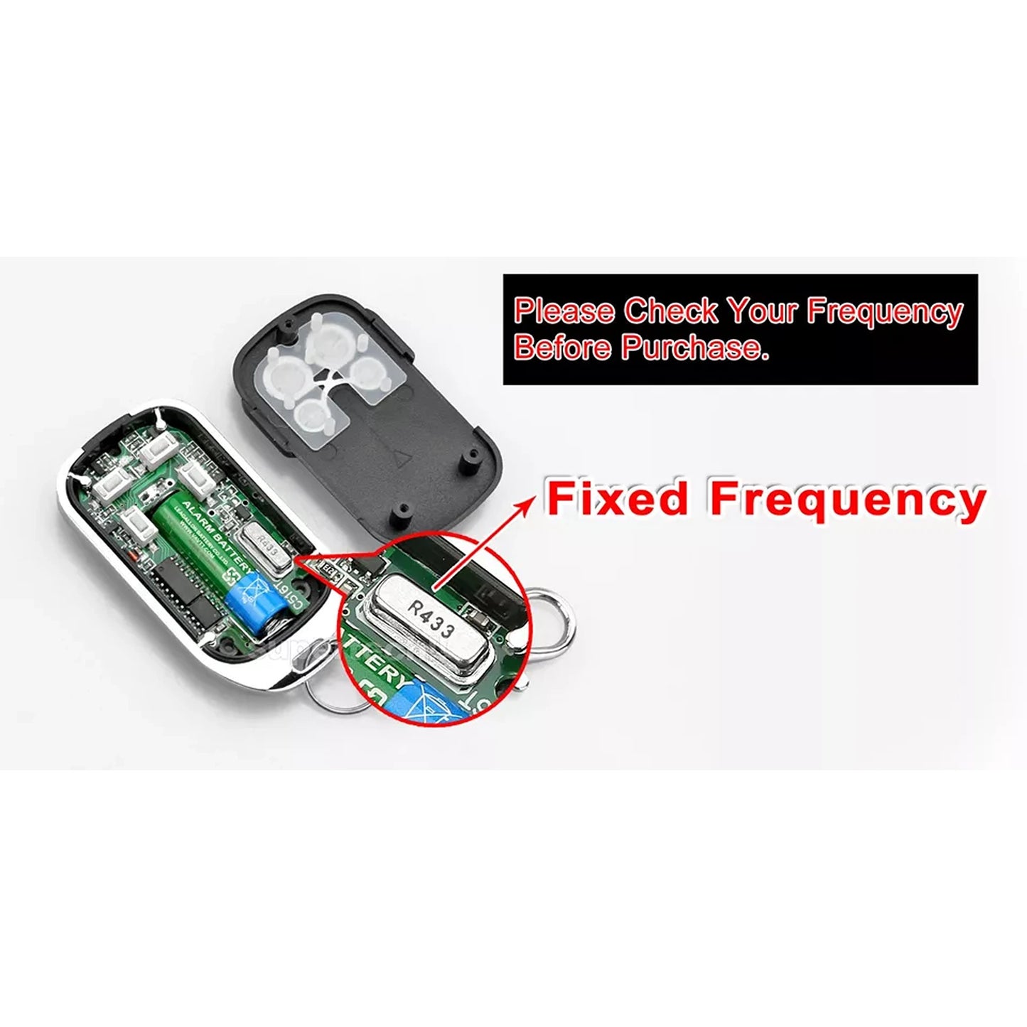 Universal Replacement Garage Door Gate Car Cloning Remote Control Key Fob 433mhz 2x