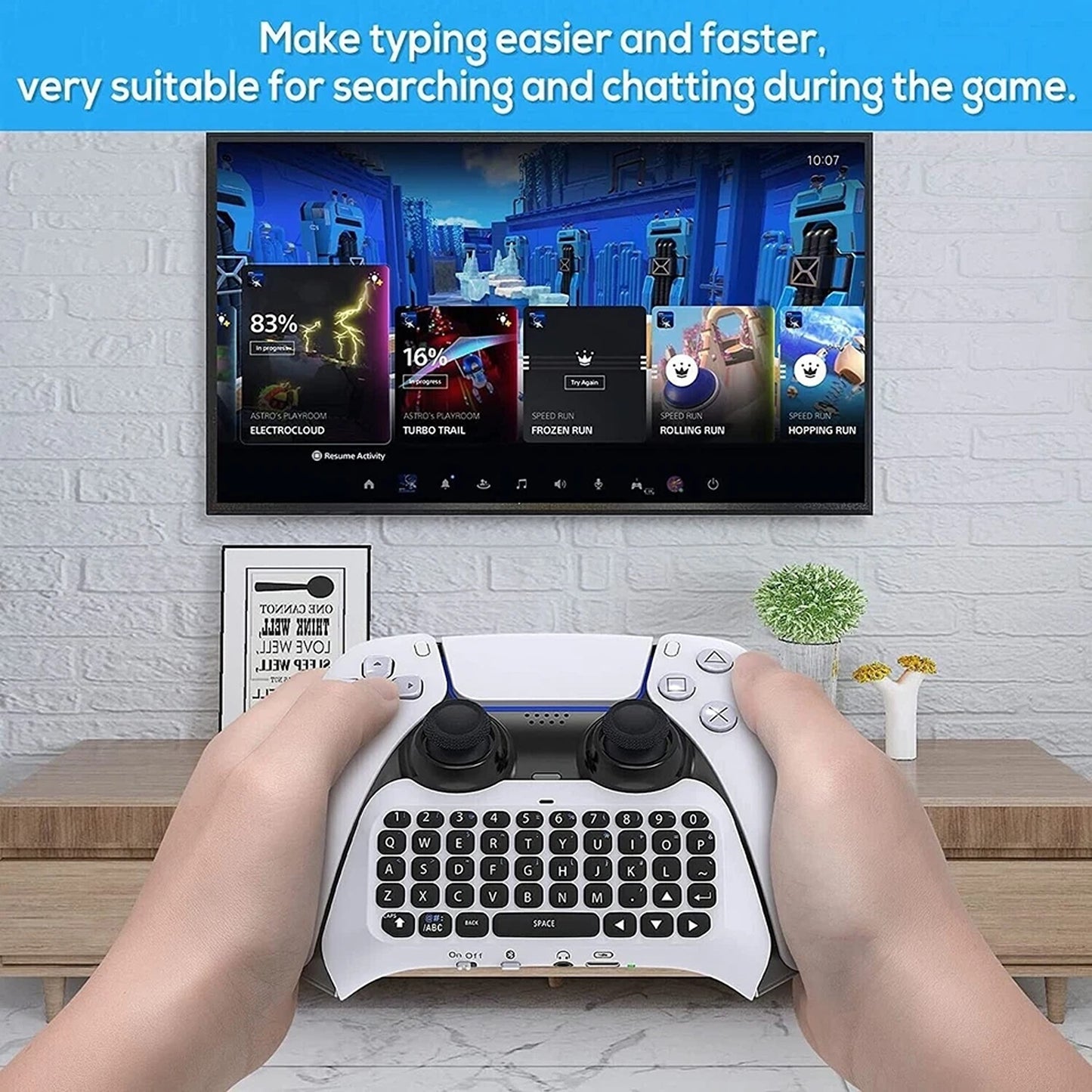 Bluetooth Chat Keyboard Compatible with PS5 Controller