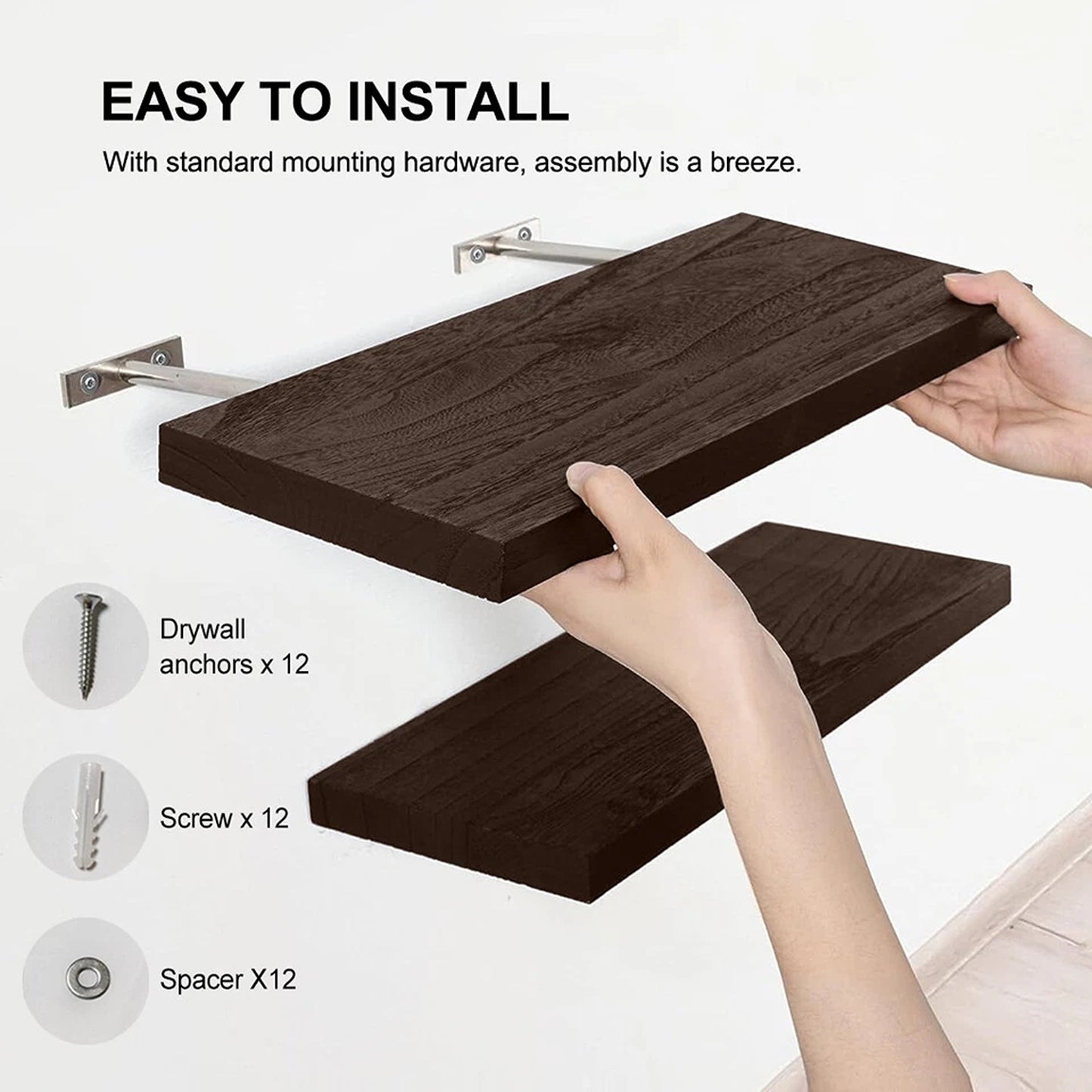 3 Piece Wall Mounted Storage Shelf Set