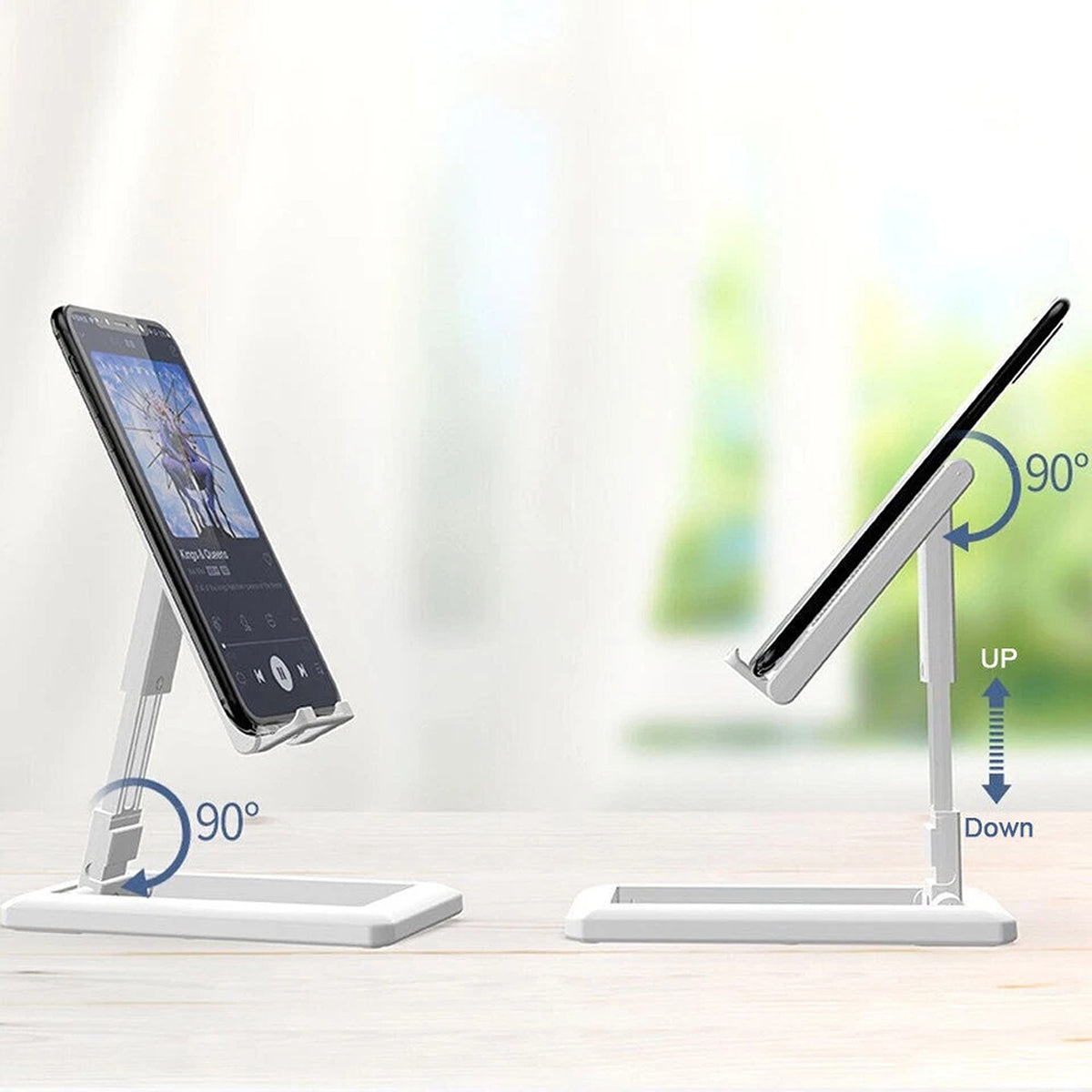 Universal Foldable Phone Stand Adjustable Desk Holder for Mobile Phones and Tablets