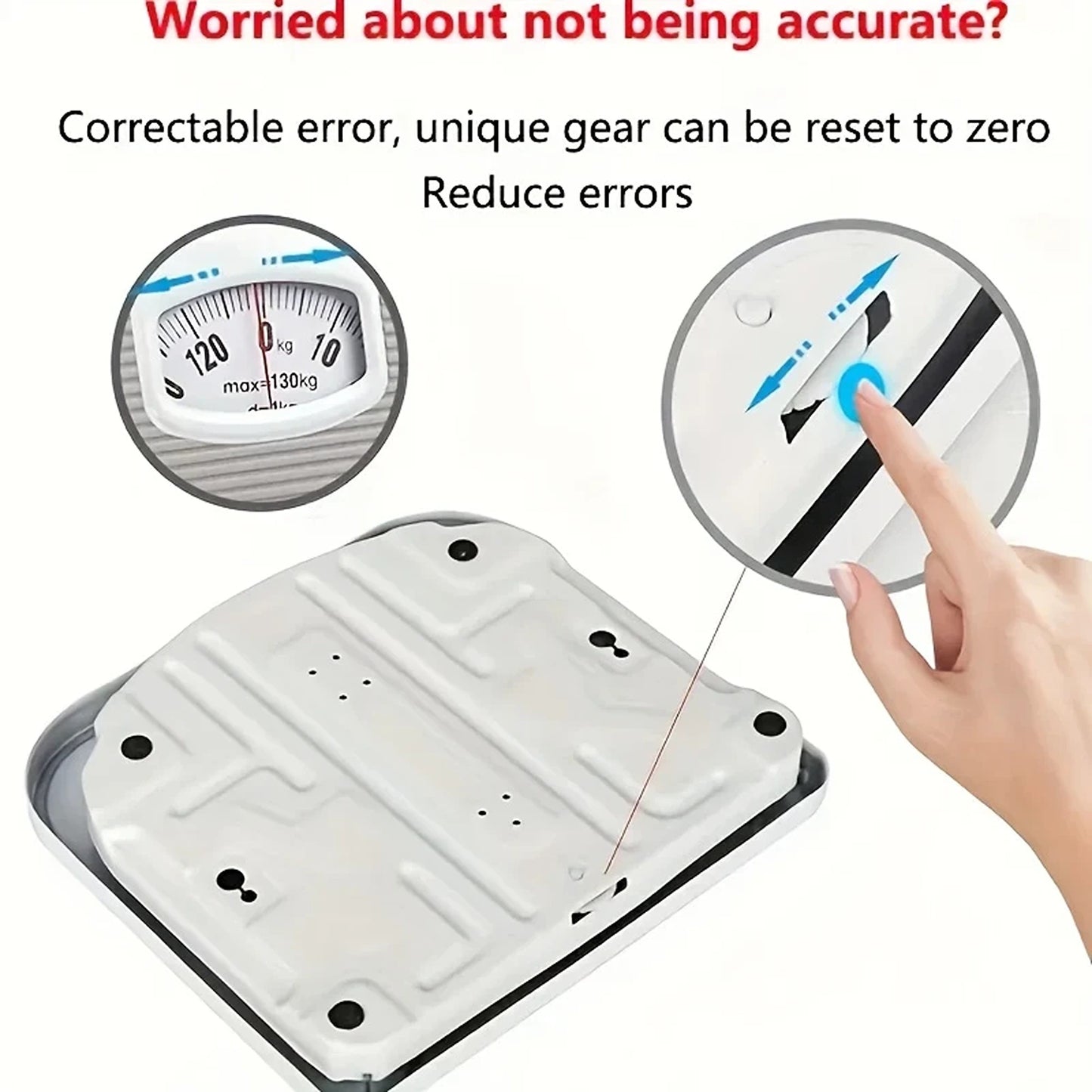 Mechanical Bathroom Scale Machine Weighing Scales Display 130kg Capacity