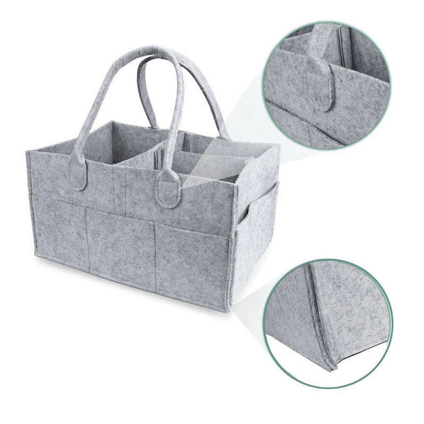 Portable Baby Diaper Storage Caddy Large Capacity Nursery Organizer