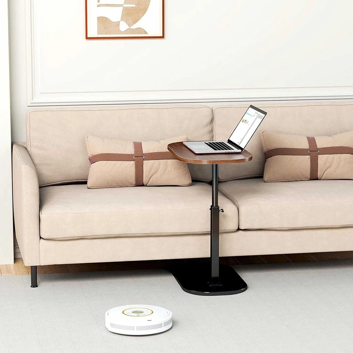Height Adjustable Laptop Side Table Rotating Bedside Sofa Desk