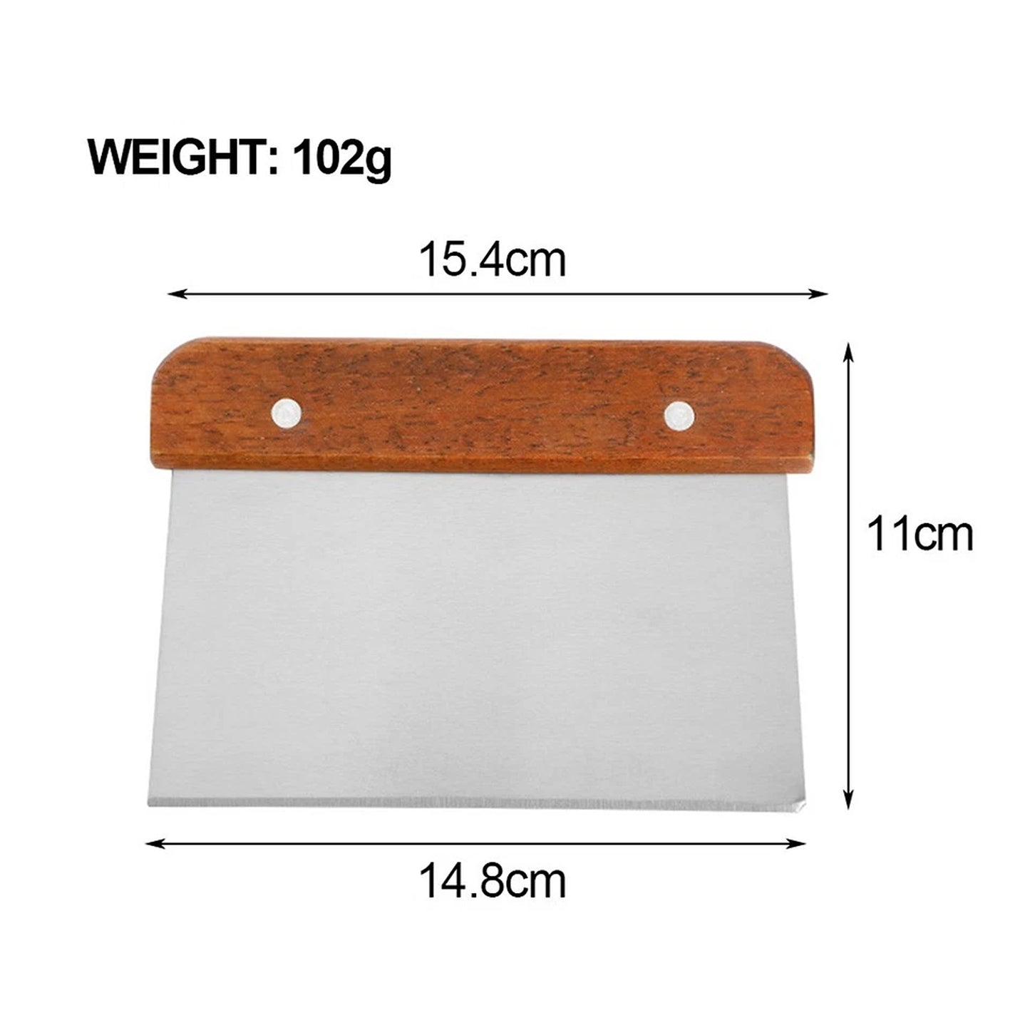 Stainless Steel Dough Scraper with Wooden Handle