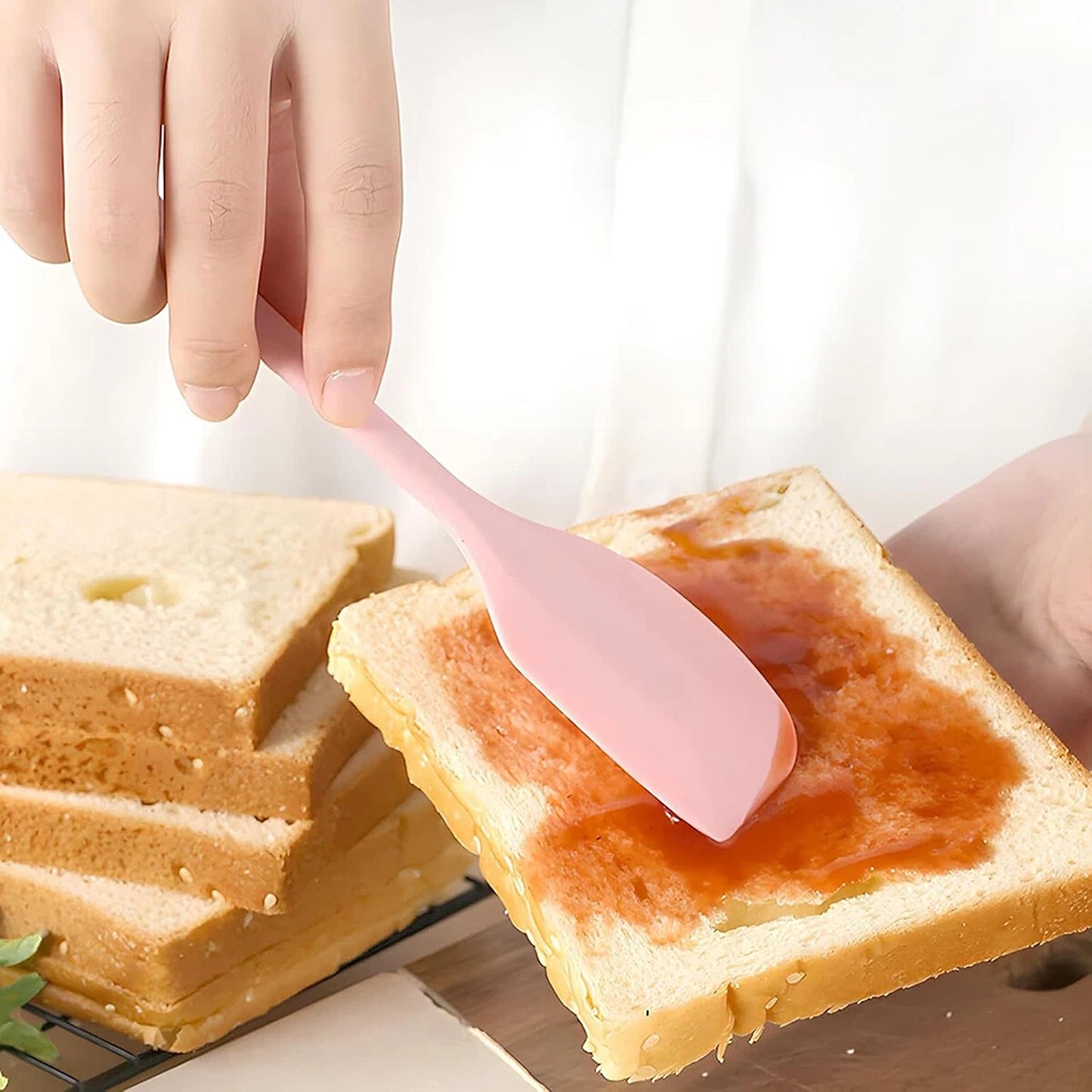 Black and Pink Silicone Butter Scraper and Baking Spatula Set 2pcs