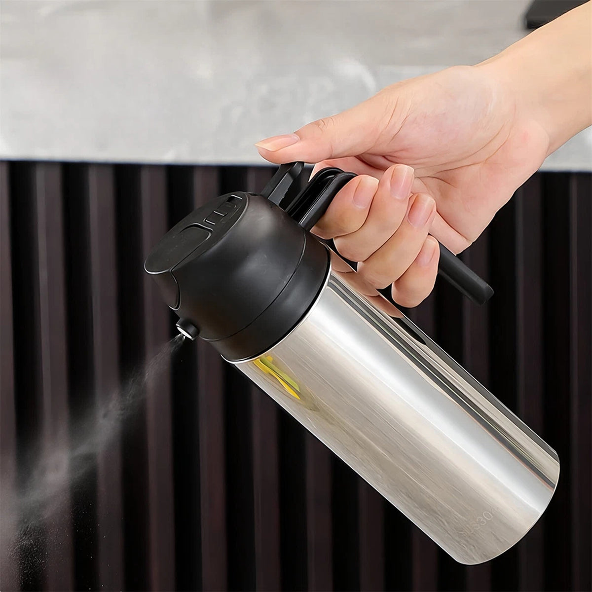 360ML Stainless Steel Cooking Oil Spray Bottle and Dispenser