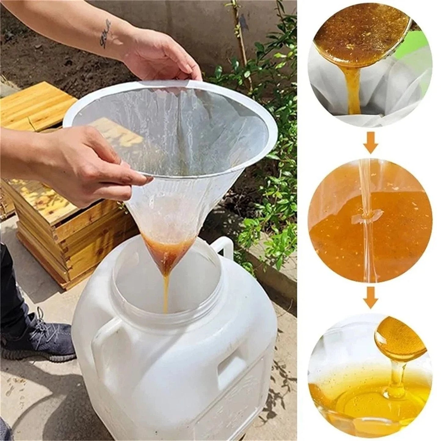 4 Piece 150 Mesh Honey Strainer Filter Set