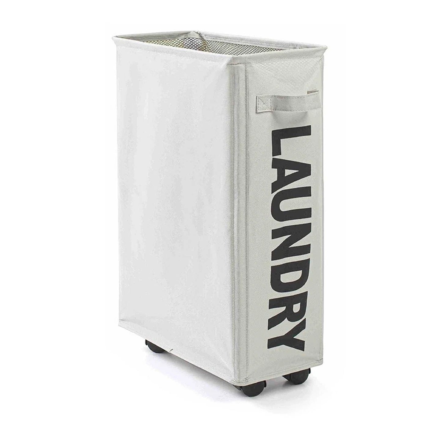 Light Grey Foldable Laundry Hamper Basket with Storage Bag