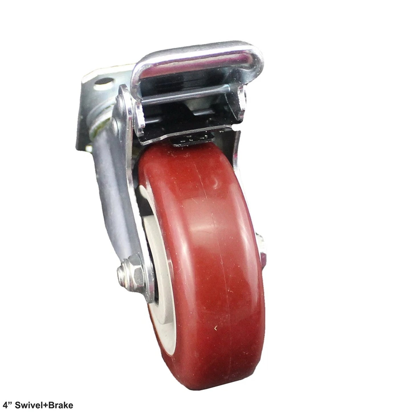 2 Pack Heavy Duty 4 Inch 100mm Swivel Caster Wheels With Brake 130kg