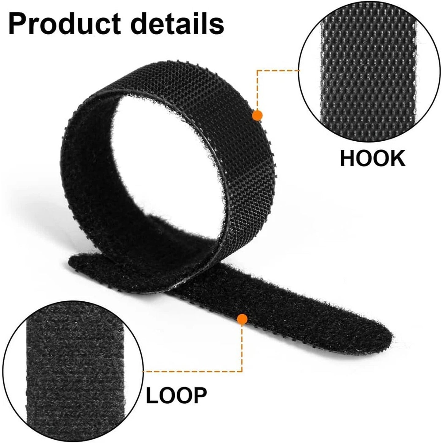 100 Piece Nylon Cable Tie Set for Home Office and Electronics