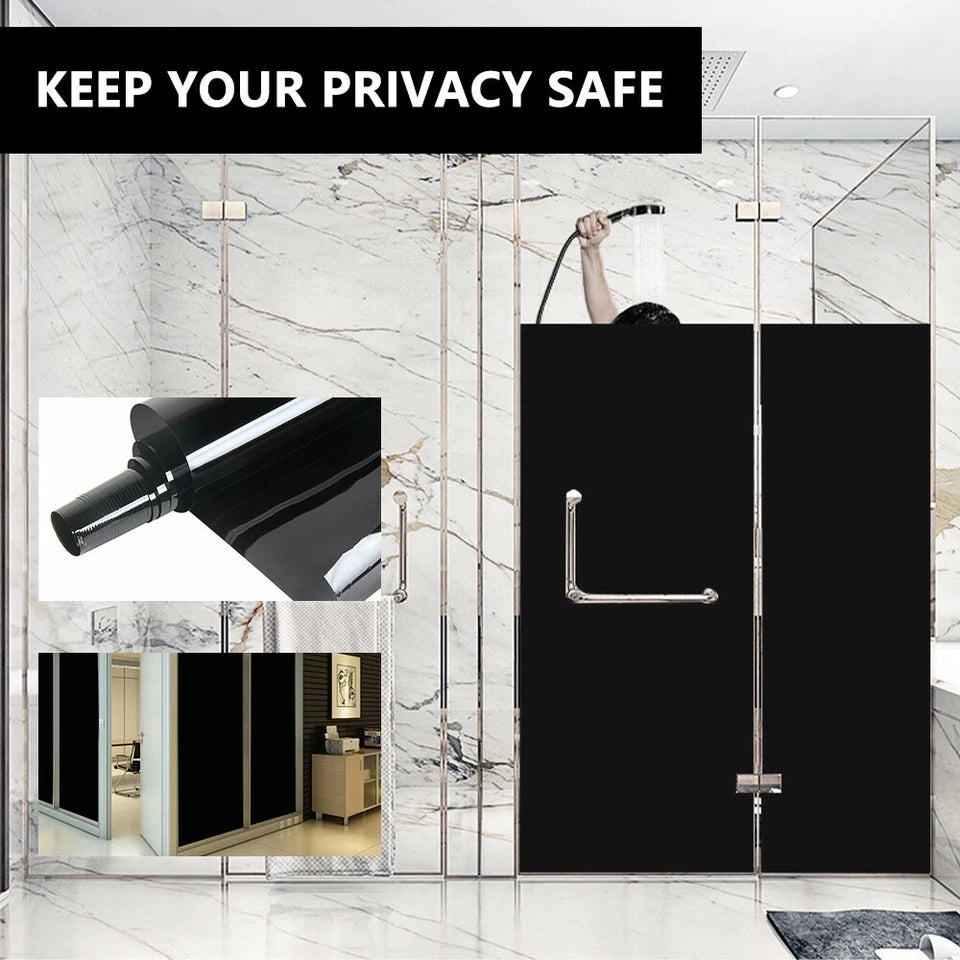 Blackout Static Cling Window Glass Film Privacy Protection To Block Sun Decor