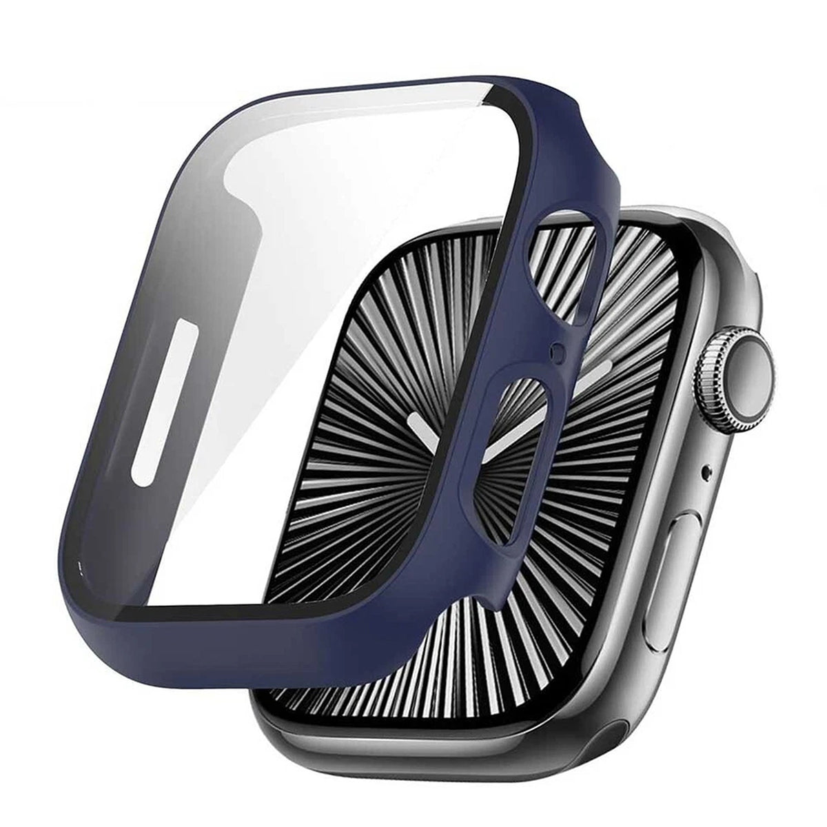 Blue Smartwatch Case with Screen Protector for Apple Watch Series 12 11 10 9 8 SE 2