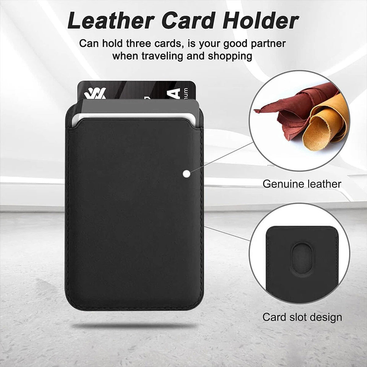 MagSafe Magnetic Leather Card Holder Wallet for iPhone 18 17 16 15 14 13 12 Pro Max