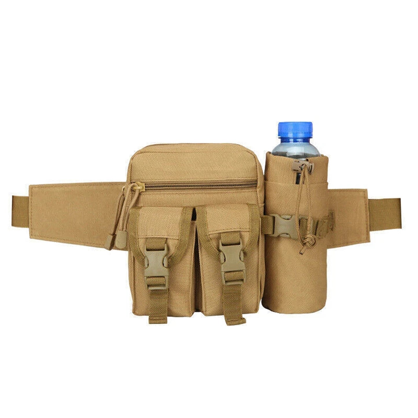 Khaki Tactical Waist Pack for Camping Hiking and Outdoor Activities