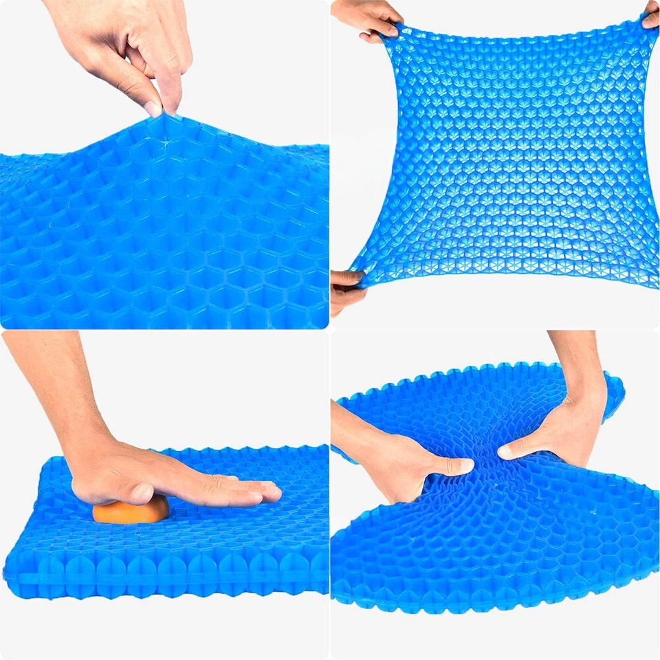 Double Layer Gel Honeycomb Seat Comfort Support Cushion Cooling Flex Pain Relief