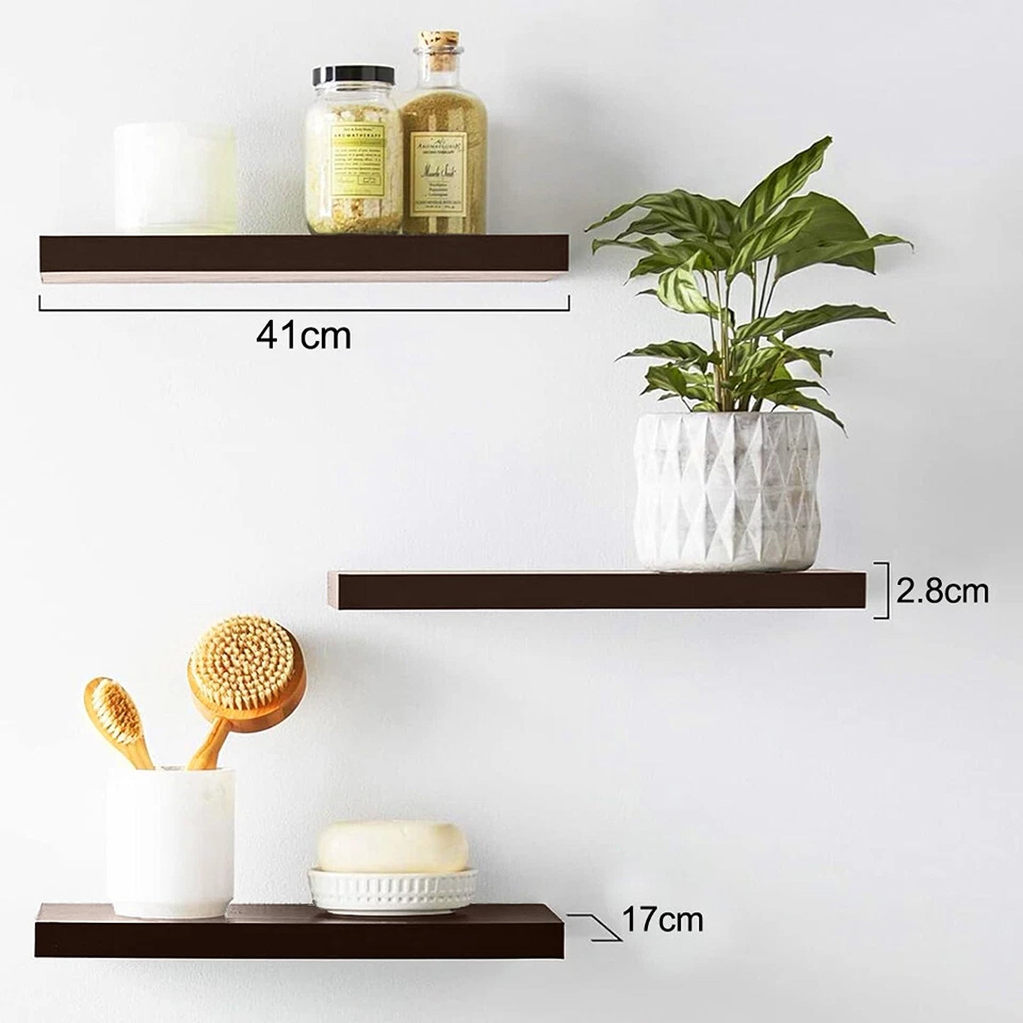 3 Piece Wall Mounted Storage Shelf Set