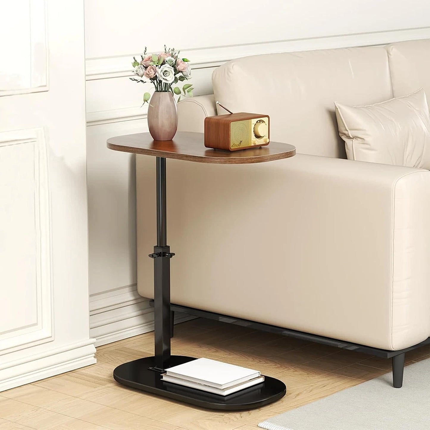 Height Adjustable Laptop Side Table Rotating Bedside Sofa Desk