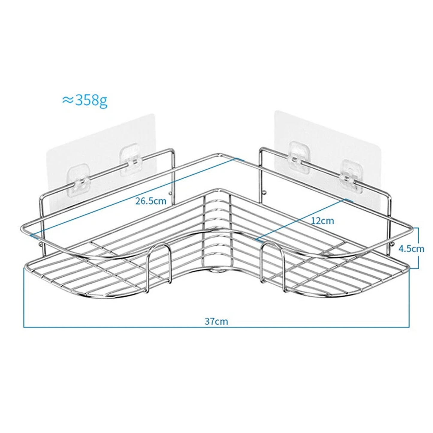 Stainless Steel Triangular Shower Caddy Shelf Bathroom Corner Storage Rack