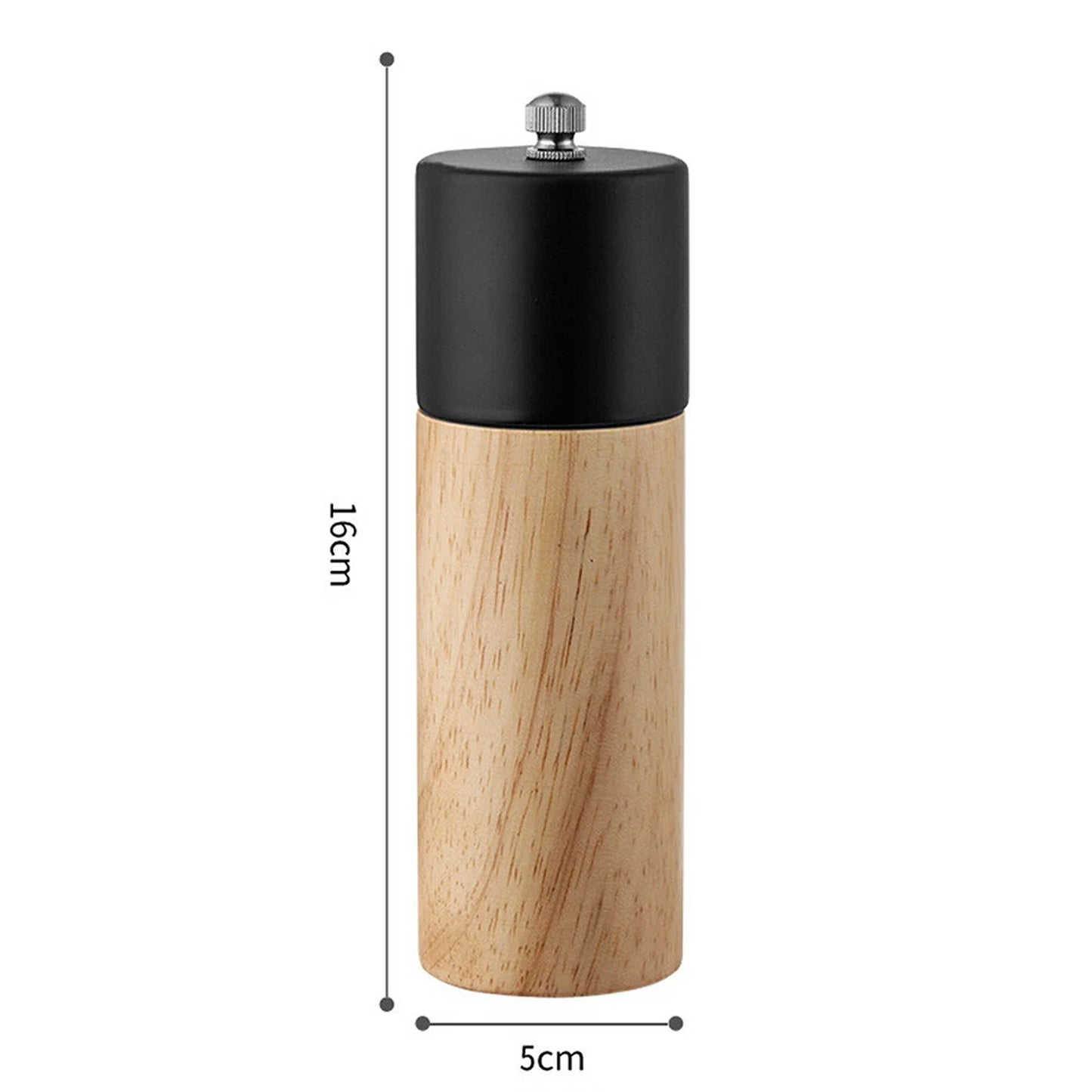 Wooden Salt and Pepper Grinder 16cm Adjustable Mill