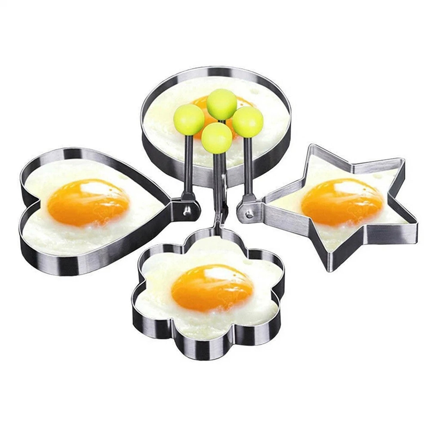 5 Piece Stainless Steel Egg Rings for Pancakes and Fried Eggs