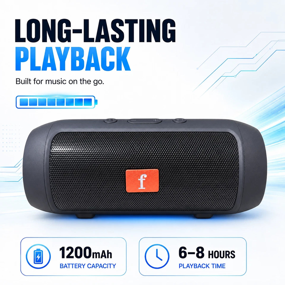 Portable Bluetooth Speaker 5.0 with TWS FM AUX USB TF Card and Type C Charging