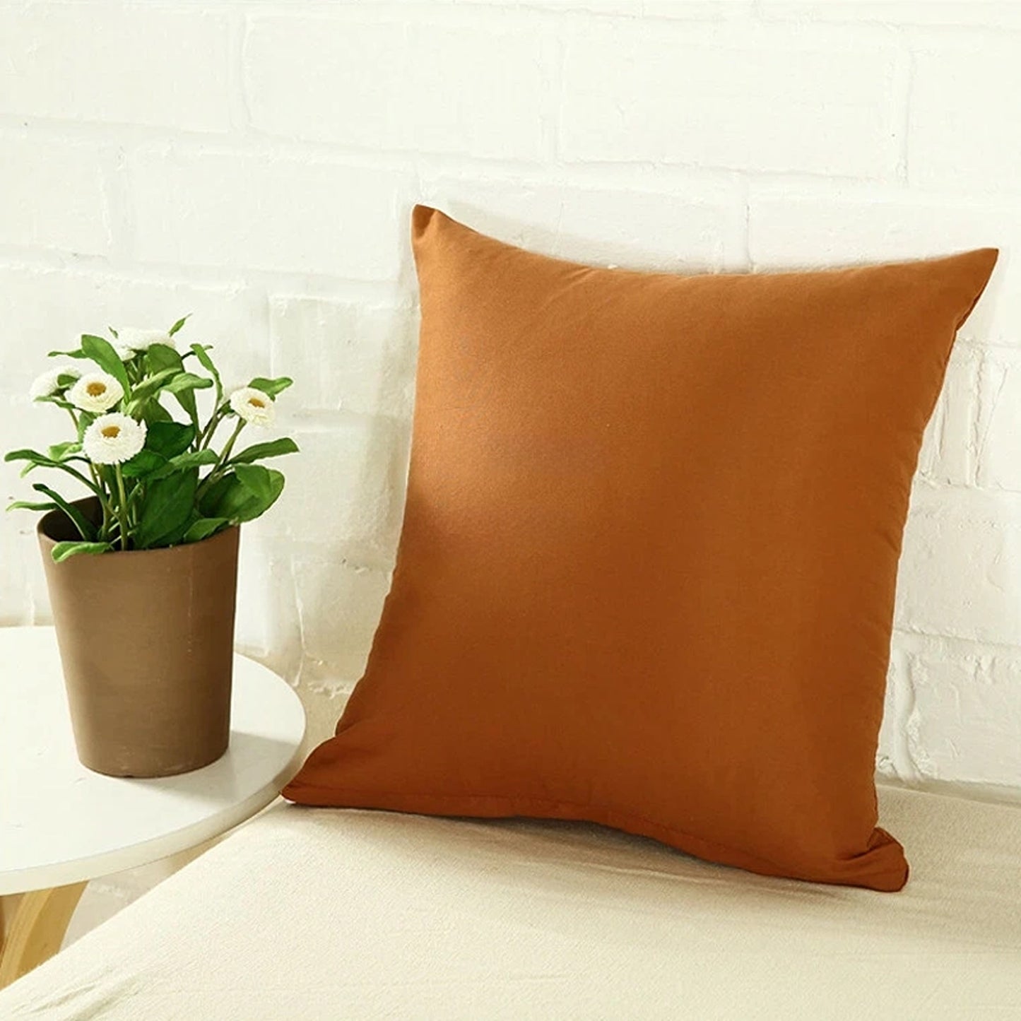 Coffee Minimalist Plain Cushion Cover Soft Decorative Pillow Case